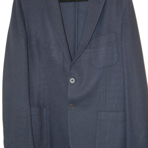 Q By Flynt Men's Blue 2 Button 60% Wool Jacket NWT - Picture 5 of 10